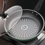 kkboxly 9.5-Inch Premium Non-Stick Cast Iron Skillet with Mirror Satin Finish, Thick Base, and Green Handle - Dishwasher Safe, Compatible with Smooth Surface Non-Induction Stovetops for Cooking Eggs, Steak, Pancakes