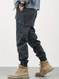dunnmall  kkboxly  Cotton Classic Design Multi Pockets Cargo Pants, Men's Casual Techwear Drawstring Cargo Pants Hip Hop Joggers For Autumn Summer Outdoor