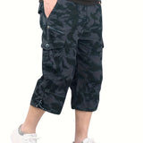 dunnmall  kkboxly  Street Style Men's Casual Cargo Capris Jeans With Pocket, Men's Outfits