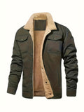 kkboxly  Stylish Classic Men's Lapel Collar Coat For Winter, Men's Outfits