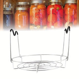 kkboxly 1pc 12-Inch Multipurpose Stainless Steel Canning Rack with Silicone Grip – Perfect for Mason Jars, Kitchen Organizer, Steam Canning & Pressure Canning