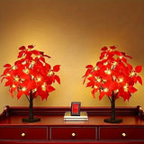 kkboxly 2-pack, Christmas LED Analog Red Flower Tree Light, Thanksgiving Decorations, Living Room Desktop Bonsai Tree, Suitable For Room Decoration, Holiday Party, Wedding Arrangement, This Product Needs 3 AA Batteries To Power On