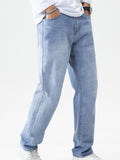 Classic Design Loose Fit Jeans, Men's Casual Street Style Denim Pants For All Seasons