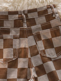 kkboxly  Men's Casual Plaid Loose Straight Cotton Jeans Special Gifts For Christmas!