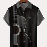 kkboxly  Stylish Men's Musical Note Printed Casual Shirt - Perfect for Parties and Streetwear