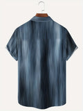 kkboxly  Vintage Gradient Stripe Button Down Shirt for Plus Size Men - Casual Hawaiian Summer Clothing with Chest Pocket