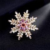 2025 2022 new high-end brooch women's snowflake color zircon brooch fashion jacket suit pin accessories wholesale
