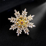 2025 2022 new high-end brooch women's snowflake color zircon brooch fashion jacket suit pin accessories wholesale
