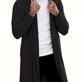 kkboxly  Plus Size Men's Solid Cardigan Fashion Casual Gown Spring Fall Winter Coat, Men's Clothing