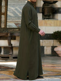 kkboxly  Men's Saudi Arabic Thobe Jubba Dishdasha Long Sleeve Robe, Islamic Abaya Dress, Ramadan Muslim Dress Middle East Islamic Clothing