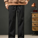 kkboxly Drawstring Corduroy Sweatpants Loose Fit Pants Men's Casual Joggers For Men Winter Fall Running Jogging