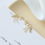 2025 Bow stud earrings femininity 2022 Japan and Korea trendy fashion super fairy earrings silver needle earrings manufacturers wholesale