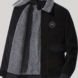kkboxly  Warm Fleece Jackets By Activity, Men's Casual Corduroy Flap Pocket Jacket Coat For Fall Winter