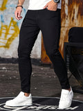 kkboxly  Slim Fit Jeans, Men's Casual Street Style Stretch Denim Pants