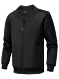 kkboxly  Grimace Print Windproof Jacket, Casual Baseball Collar Jacket Coat For Spring Fall