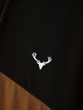 kkboxly  Deer & Color Block Pattern Print Men's Comfy T-shirt, Graphic Tee Men's Summer Clothes, Men's Clothing, Tops For Men