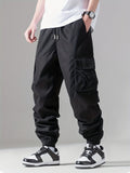 Casual Loose Fit Multi-pocket Drawstring Cargo Pants, Men's Joggers For Spring And Fall