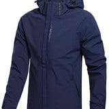 kkboxly  Men's Lightweight Waterproof Rain Jacket, Hooded Shell Outdoor Raincoat Hiking Windbreaker Jacket Coat