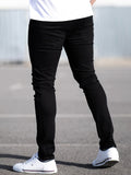 kkboxly  Men's Autumn New Tight Solid Color Cotton Denim Pencil Pants