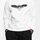 kkboxly  Big Eagle Print Men's Crew Neck Long Sleeve Sweatshirt, Casual Wear, Men's Clothing