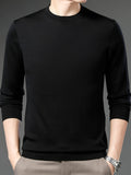 kkboxly  Men's Casual Knit Long Sleeve Pullover Sweater Top Men's Clothes Fall Winter