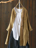 Solid Pocket Button Blouse, Casual Long Sleeve Blouse For Spring & Fall, Women's Clothing