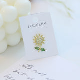 2025 Mini cute Japanese sunflower collar pin fashion temperament pin piercing horse needle women's anti-light brooch with accessories