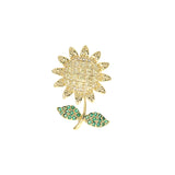 2025 Mini cute Japanese sunflower collar pin fashion temperament pin piercing horse needle women's anti-light brooch with accessories