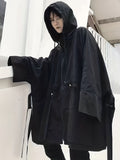 kkboxly  Men's Trendy Oversize Windbreaker, Casual Streetwear Zip Up Loose Hooded Coat For Outdoor