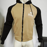 kkboxly  Men's Hoodie, Color Block King Print Color Block Raglan Sleeve Drawstring Hoodie