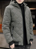 kkboxly  Warm Winter Plush Hooded Jacket, Men's Casual Zip Up Cotton Padded Jacket For Fall Winter Outdoor