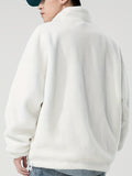 kkboxly  Men's Trendy Fleece Sports Jacket, Casual Stand Collar Zip Up Warm Loose Fit Jacket For Outdoor Fall Winter