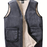 kkboxly  Winter Men's Double-sided Fleece Vest Autumn And Winter Thick Waistcoat