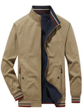 kkboxly  Men's Casual Reversible Zipper Pocket Jacket, Chic Comfy Cotton Stand Collar Jacket