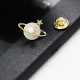 2025 Cute Planet Anti-light Buckle Sun Flower Brooch Men's and Women's Korean Pin Clothes Pearl Buckle Pin Accessories Wholesale