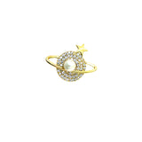 2025 Cute Planet Anti-light Buckle Sun Flower Brooch Men's and Women's Korean Pin Clothes Pearl Buckle Pin Accessories Wholesale