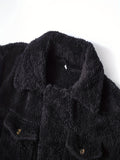 kkboxly  Men's Trendy Polar Fleece Fluffy Coat Warm Jacket Long Coat Outwear Black For Men Winter Autumn Hiphop Style Streetwear