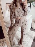 2025 spring and summer  new loungewear casual two-piece set women's summer  long-sleeved trousers home set