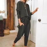 2025 spring and summer  new loungewear casual two-piece set women's summer  long-sleeved trousers home set