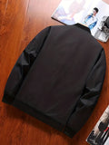 kkboxly  Fashionable And Casual Men's Solid Cardigan Zipper Long Sleeve Stand Collar Jacket, Comfortable And Versatile, Suitable For Dates, Suitable For Autumn And Winter