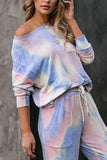 2025 spring and summer  new loungewear printed two-piece set women's summer  long-sleeved trousers home set