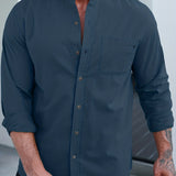 kkboxly  Men's Casual Button-down Long Cotton Sleeve Shirt For Spring & Summer