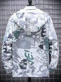 kkboxly  Spring And Autumn Men's Fashion Graffiti Mid Length Windbreaker Popular Hooded And Handsome Men's Jacket Popular Versatile Men's And Women's Same Windbreaker Jacket