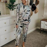 2025 spring and summer  new loungewear printed two-piece set women's summer  long-sleeved trousers home set