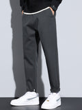 kkboxly  Plus Size Men's Solid Pants Stylish Casual Pants For Spring Fall Winter, Men's Clothing