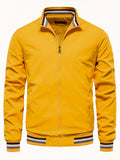 kkboxly  Classic Design Windbreaker Jacket, Men's Casual Zip Up Jacket Coat For Spring Fall