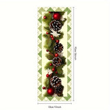 Festive Christmas Table Runner: Floral Pattern, 33x13 inches, Polyester Material, Square Shape, Christmas Holiday, Woven Fabric, Polyester Filling, Polyester Lining