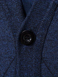 kkboxly  Elegant Slightly Stretch Cardigan Vest, Men's Casual Classic Vintage Style V Neck Button Up Cardigan Vest For Fall Winter