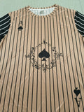 2025 Men's Striped Spade Print T-Shirt - Comfortable Summer Tee with Various Graphic Designs