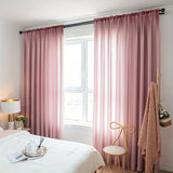 kkboxly 1pc Translucent Light Filtering Panel - Simple Decorative Rod Pocket Curtain for Living Room Bedroom Home Decoration with Solid Color and Easy Installation